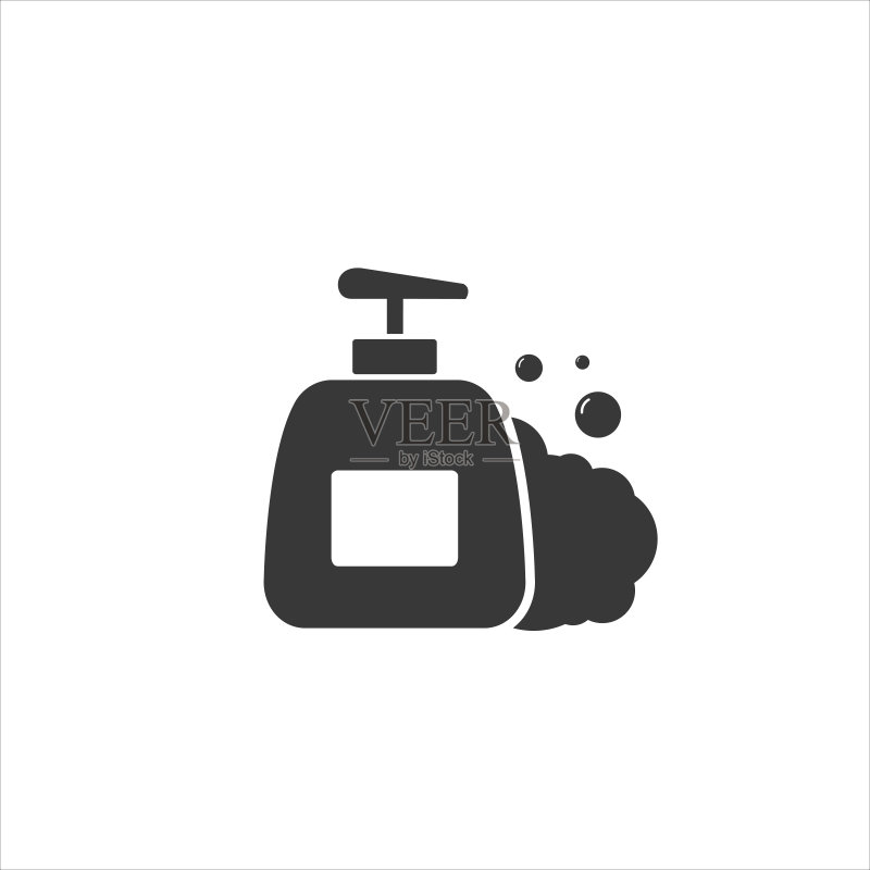 皂液泵瓶,清洁服务相关图标,glyph设计。矢量图标素材