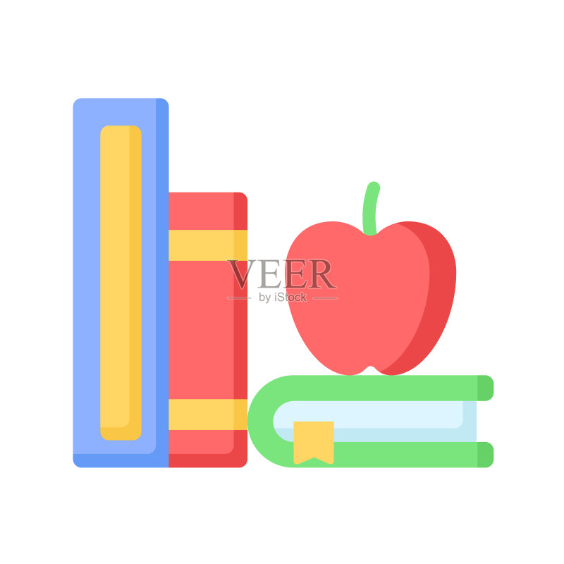 白色背景上的学院线性图标图标素材