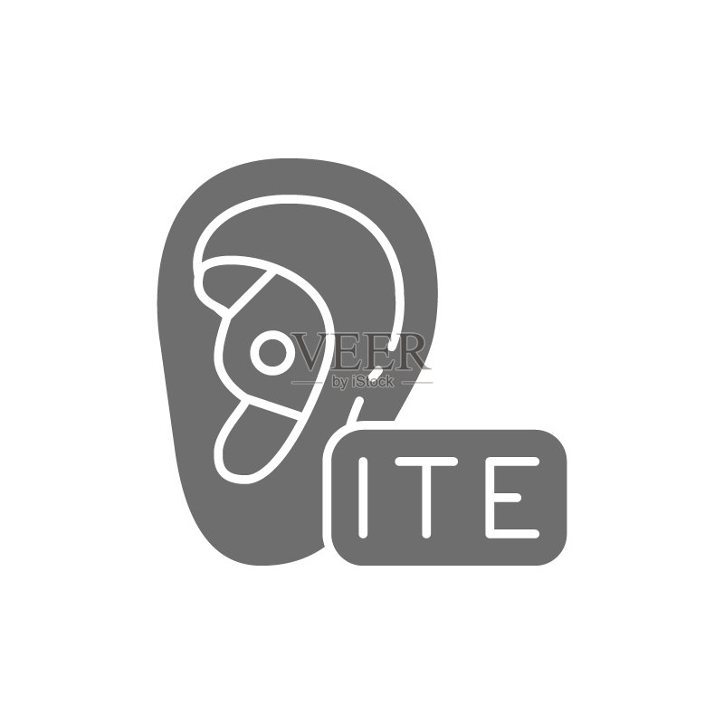 ITE灰色助听器图标图标素材