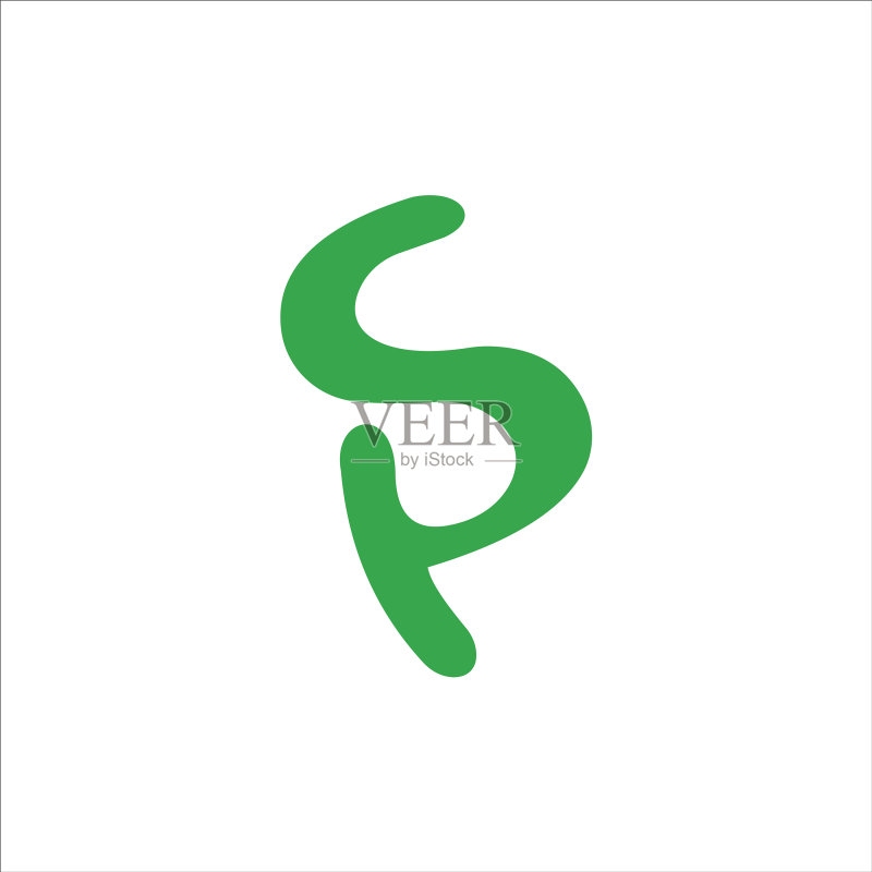 字母SP或PS标志设计模板图标素材