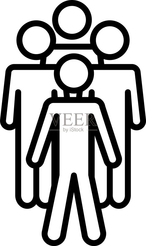 男人群组图标线条样式象形图图标素材