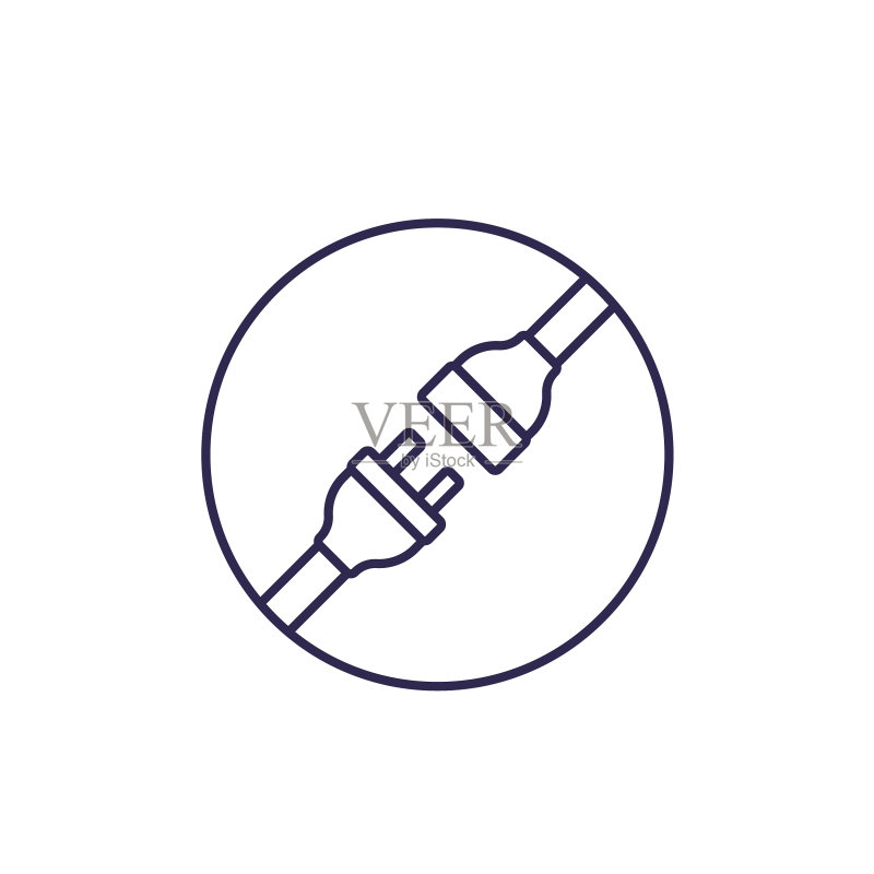 带电源连接线的电源插头图标图标素材