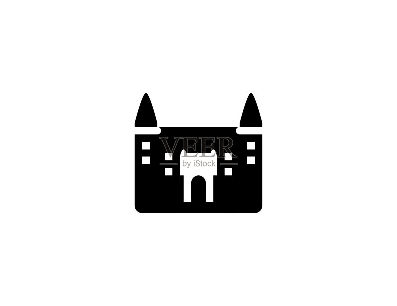 城堡矢量图标:古代城堡建筑符号图标素材