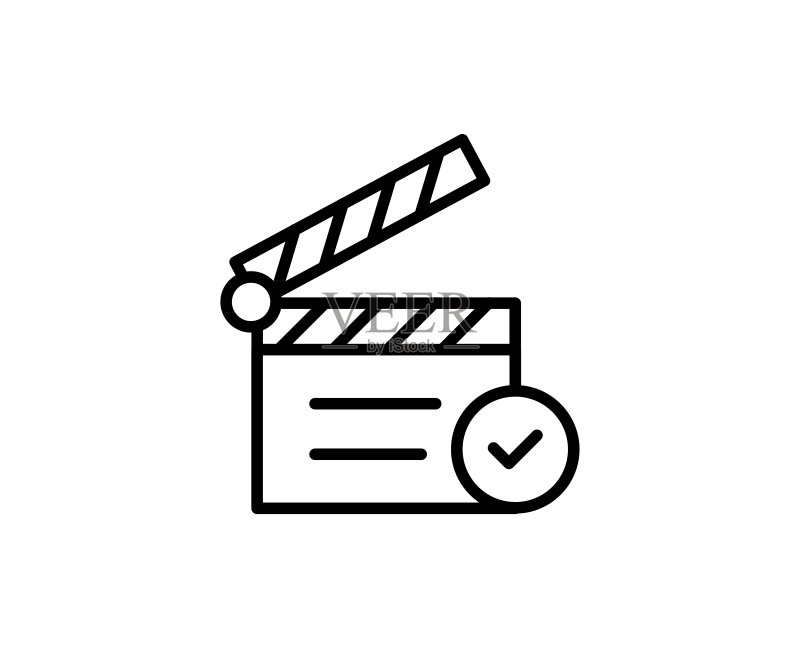 场记板线性图标图标素材