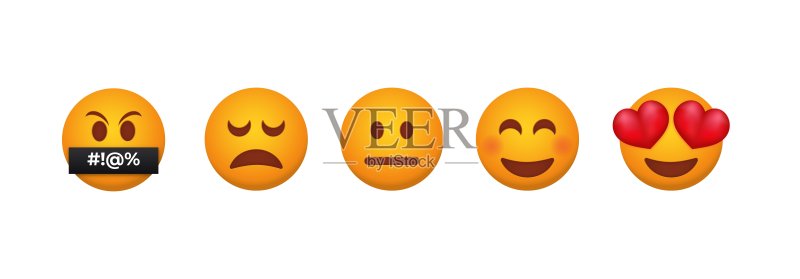 客户反馈表情符号:客户对服务的积极评价图标素材