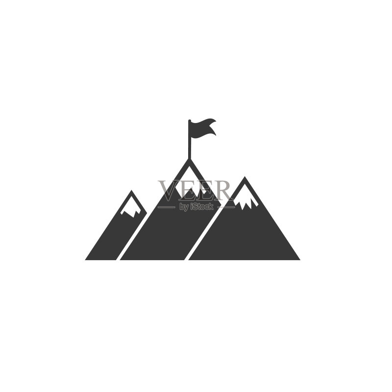 网页App山峰成就标志设计图标素材