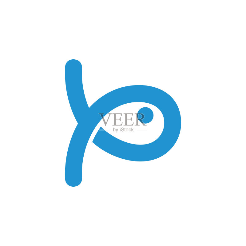 可爱的简约鱼线条艺术Logo矢量图图标素材
