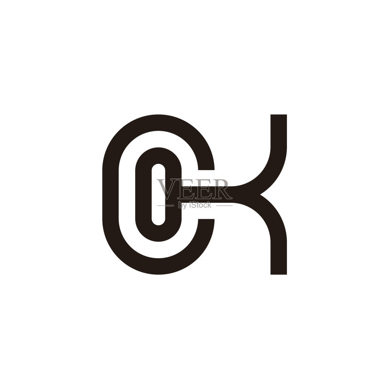 字母CK条纹几何线条符号图标素材