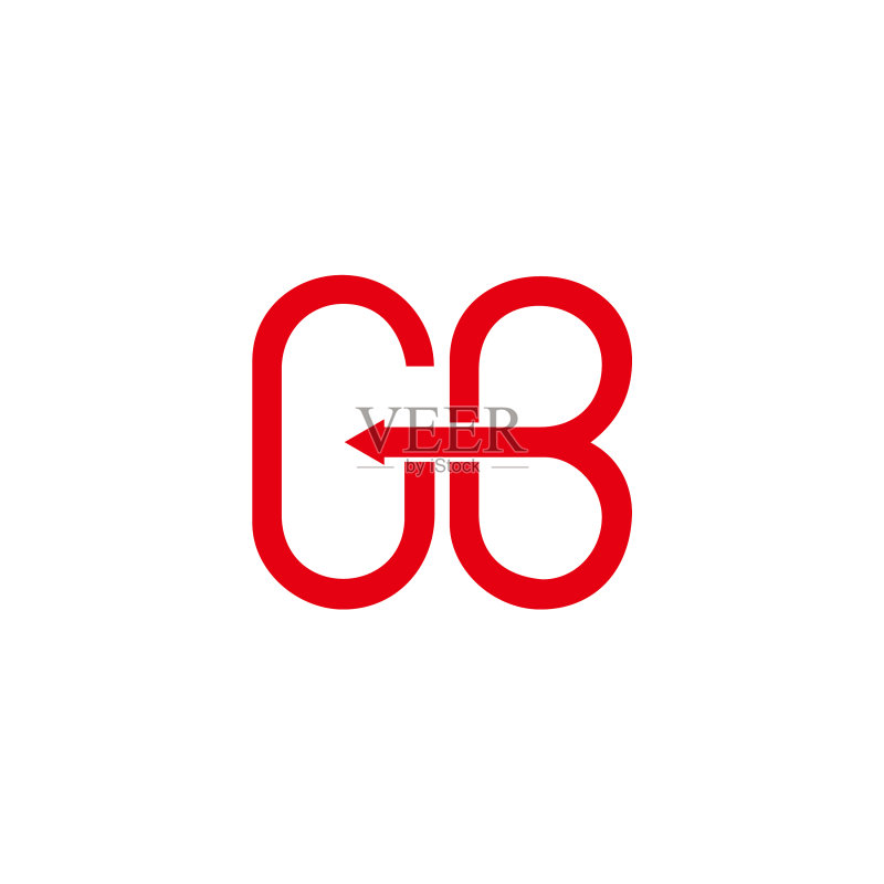 字母GB运动箭头几何设计符号图标素材