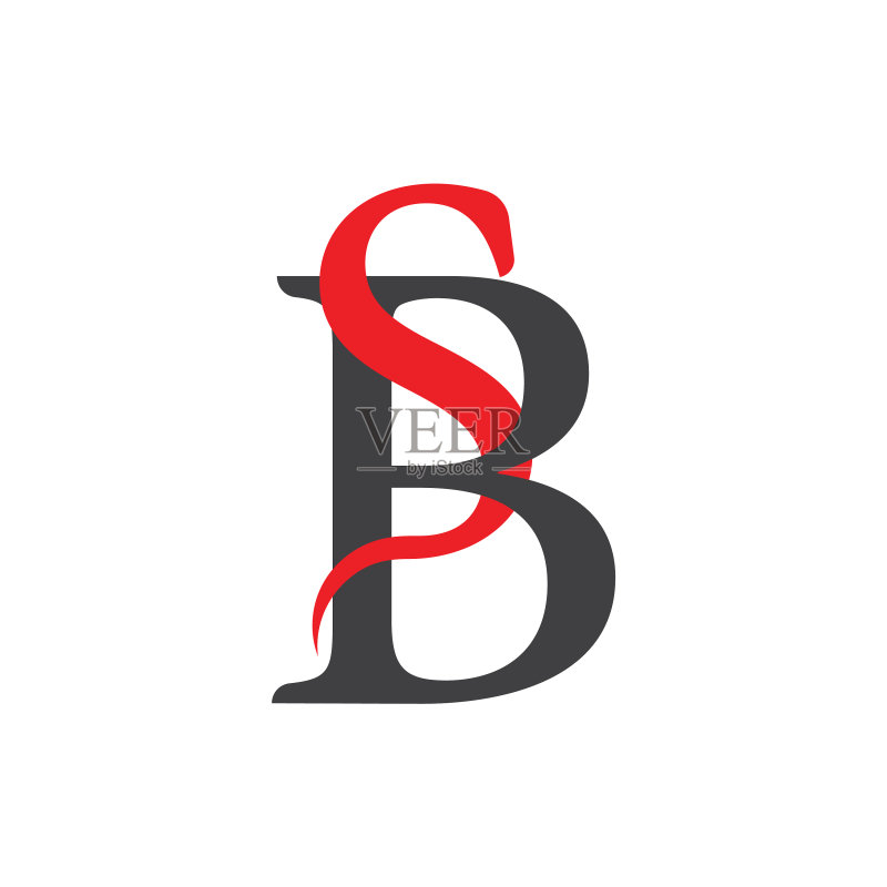 字母SB链接丝带形状Logo图标素材