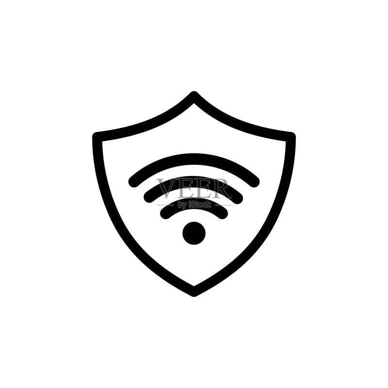 无线网络WiFi图标。互联网连接。矢量EPS 10。隔离在白色背景上图标素材