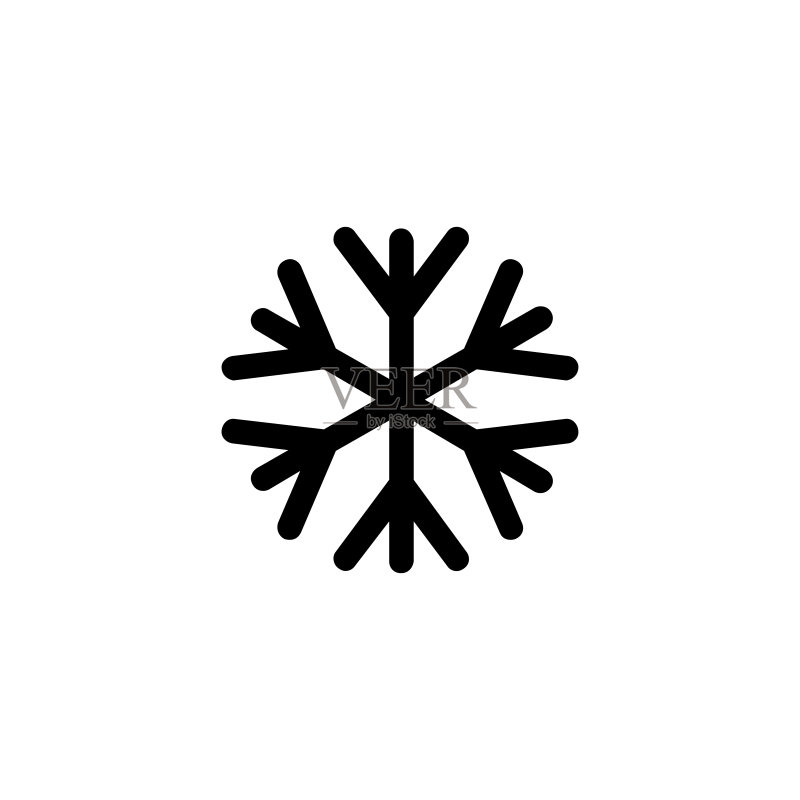 雪花矢量图标:冬季扁平符号图标素材