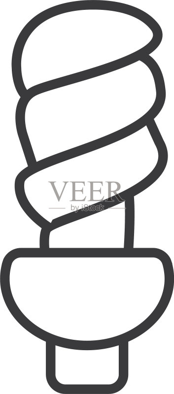节能灯泡图标线条样式图标素材