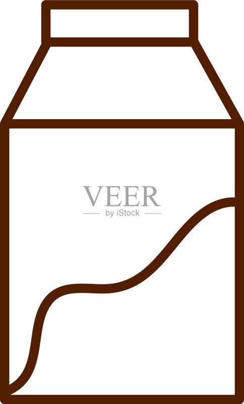 健康食品菜单新鲜营养牛奶盒线条图标素材