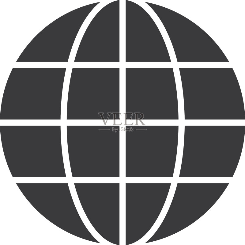全球网络球体图标轮廓样式图标素材