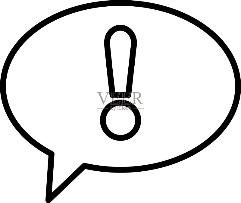 带感叹号的语音气泡图标线条图标素材