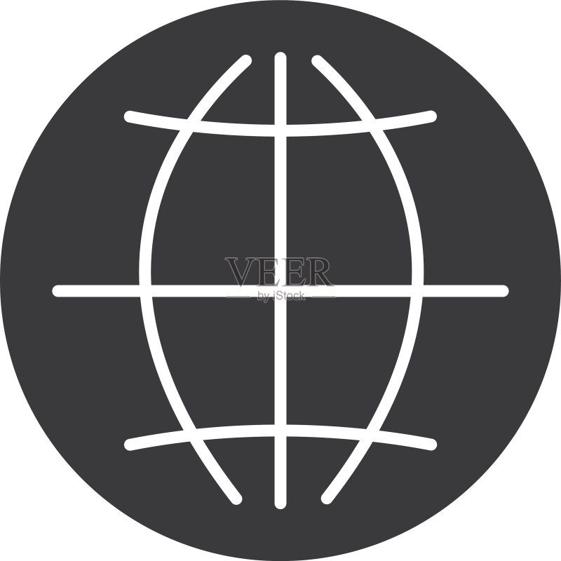 全球连接图标轮廓样式图标素材