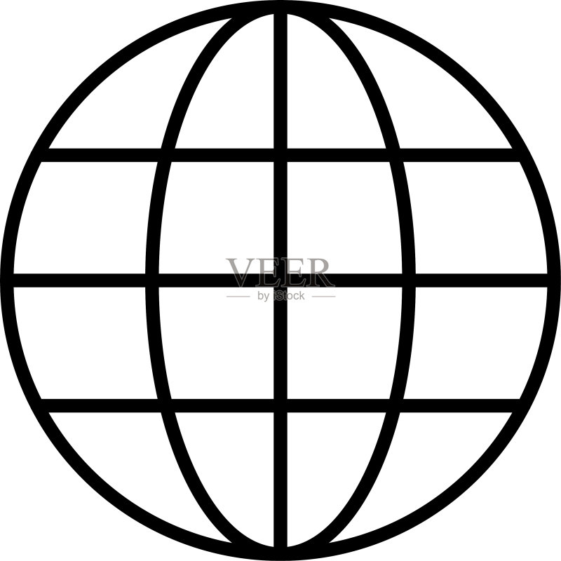 全球网络球体图标线条风格图标素材