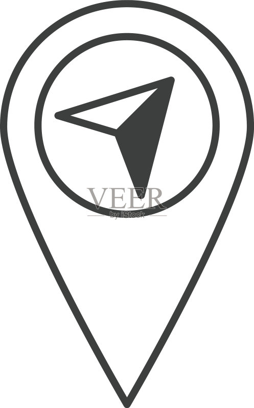 罗盘玫瑰导航定位图钉目的地图标素材