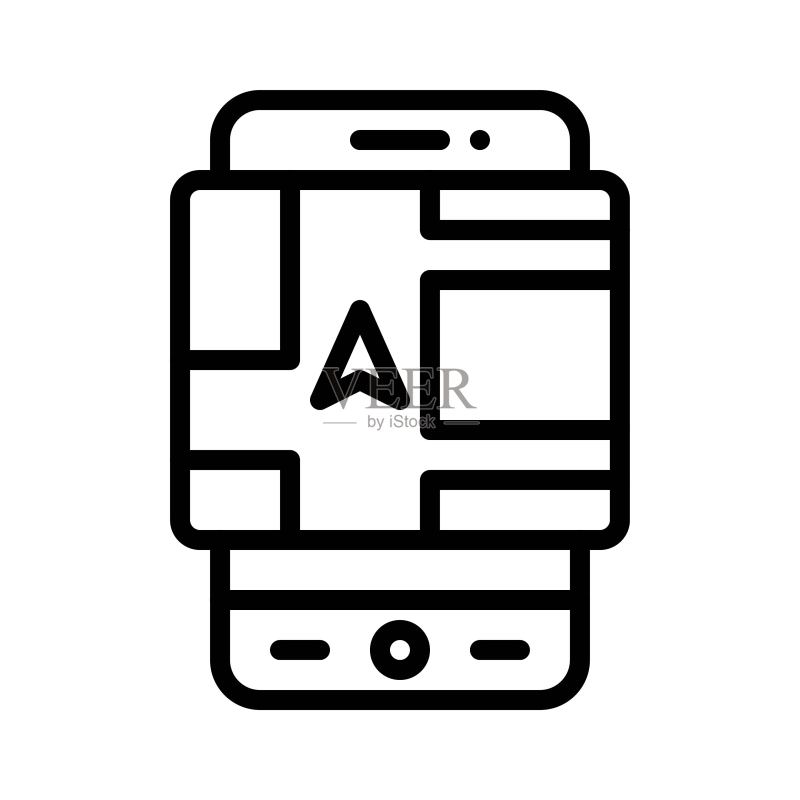 地图或GPS APP图标,移动应用矢量图图标素材