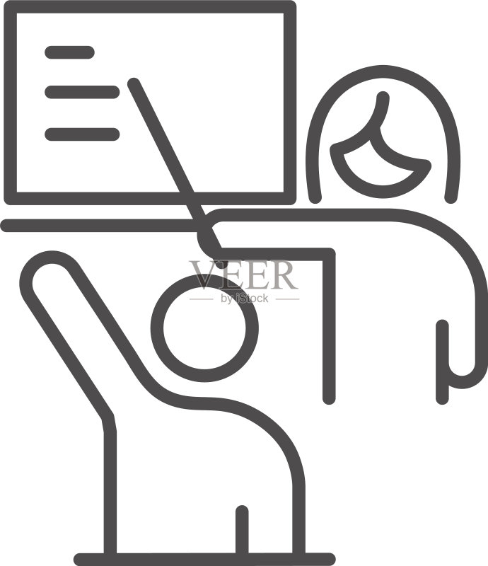 学校教育女教师图标素材