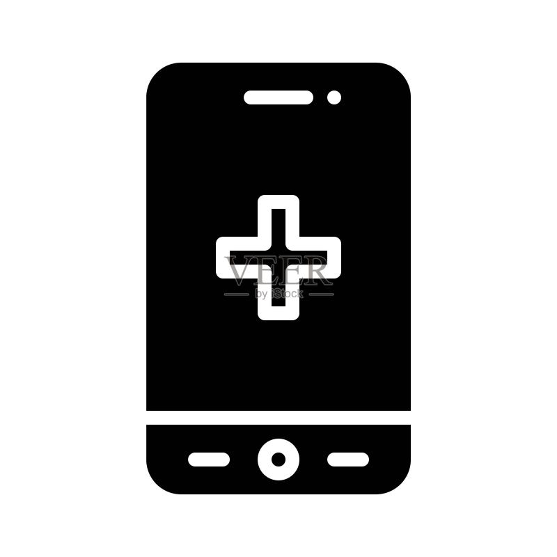 医疗服务App图标,移动应用程序矢量插图图标素材