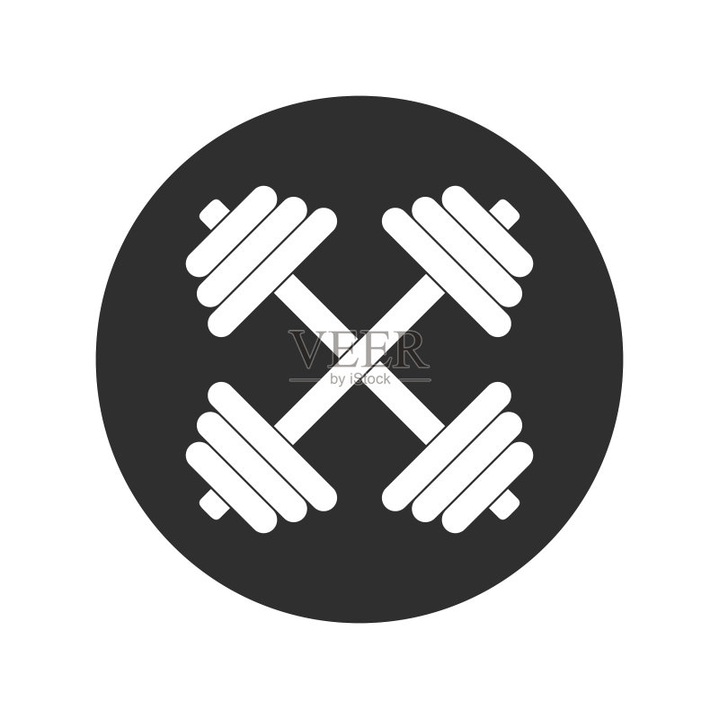 白色哑铃图标素材