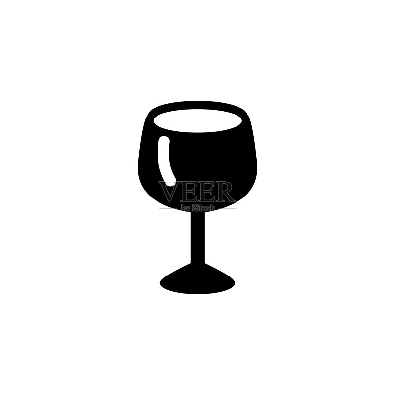 酒杯矢量图标:扁平表情符号图标素材