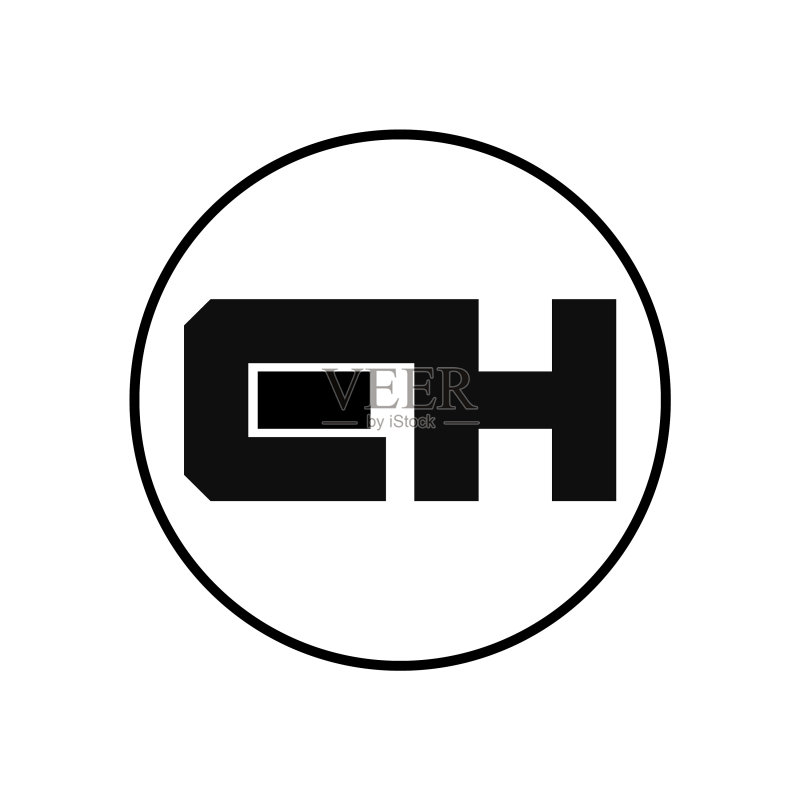 简约风格的EH字母logo设计图标素材