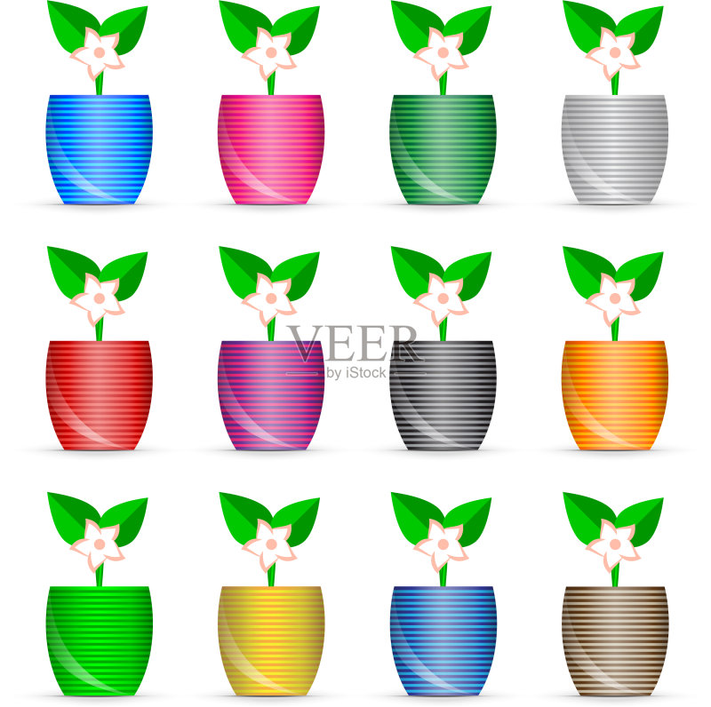 3D盆栽花卉图标合集图标素材