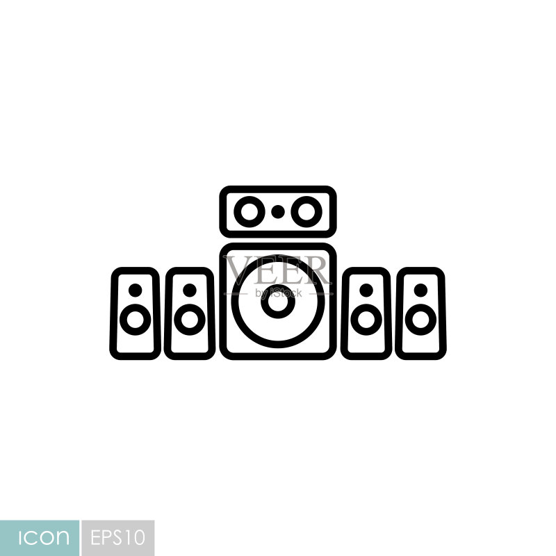 5.1环绕声系统矢量图标图标素材
