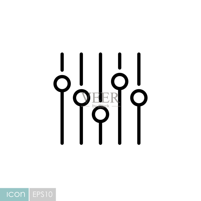 均衡器矢量图标。音乐声波符号图标素材