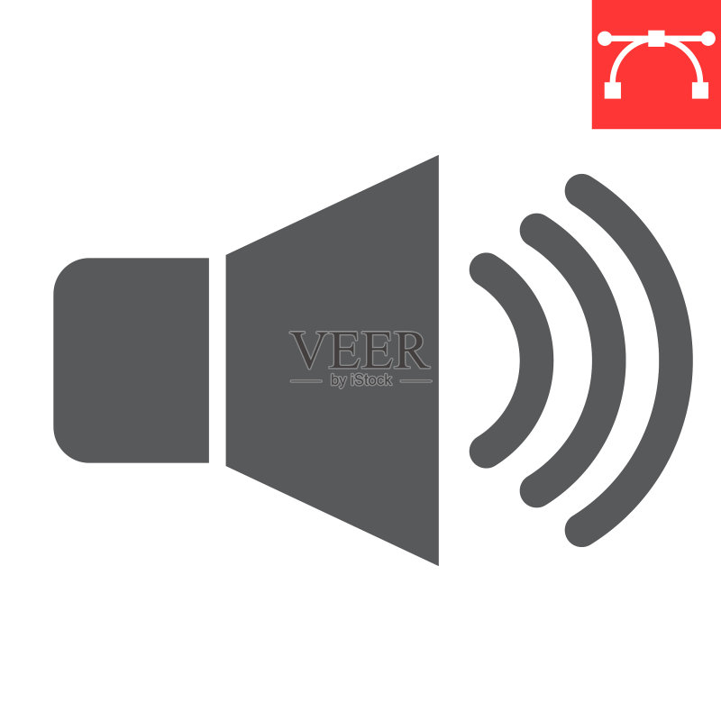 UI和按钮声音的扬声器音量字形图标图标素材