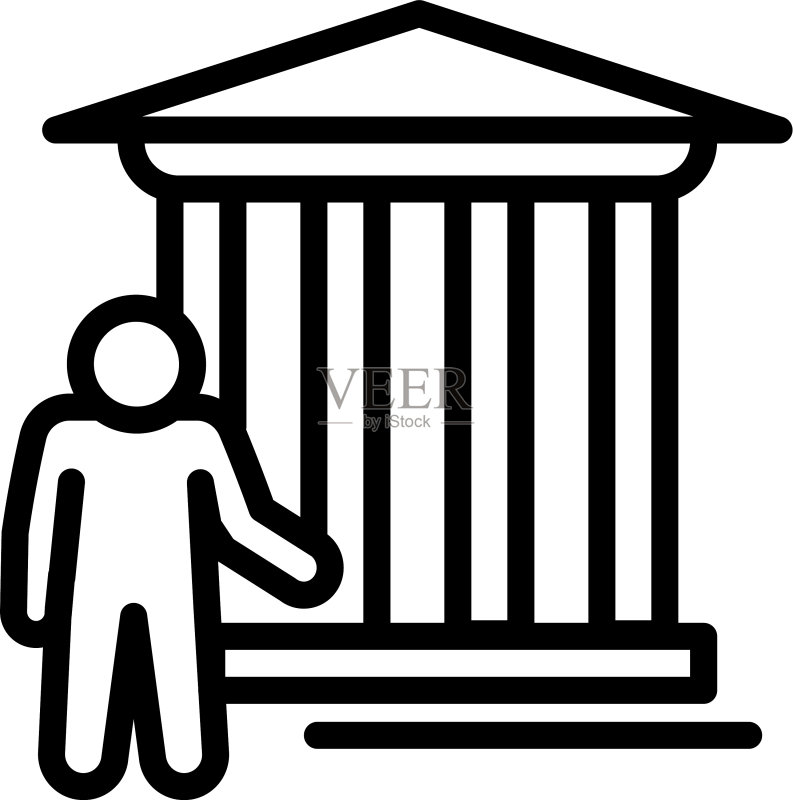 银行老年男人图标轮廓样式图标素材