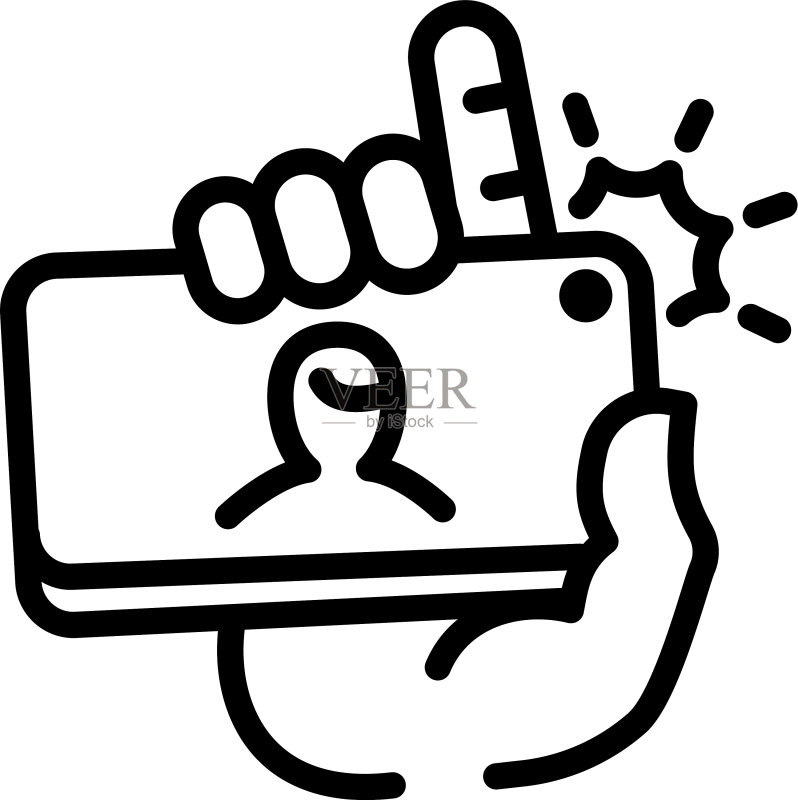 自拍图标轮廓样式图标素材