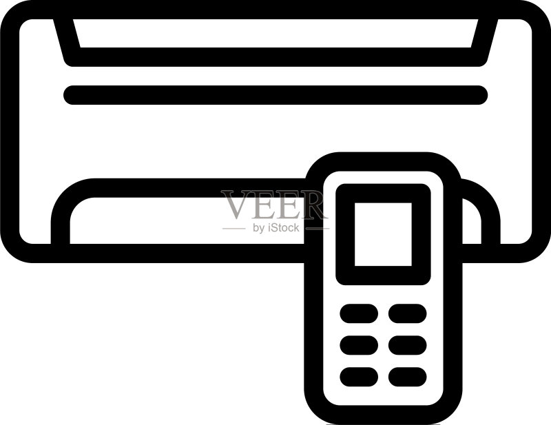 房间空调图标 描边风格图标素材
