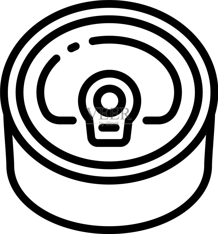 罐头图标轮廓样式图标素材