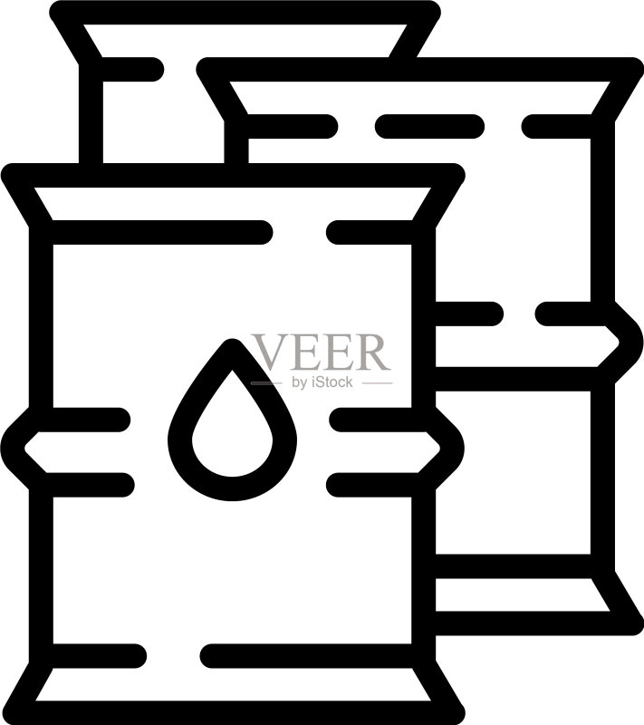 石油钢桶图标轮廓样式图标素材