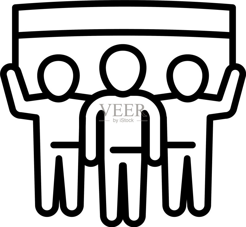 团队合作banner图标轮廓样式图标素材