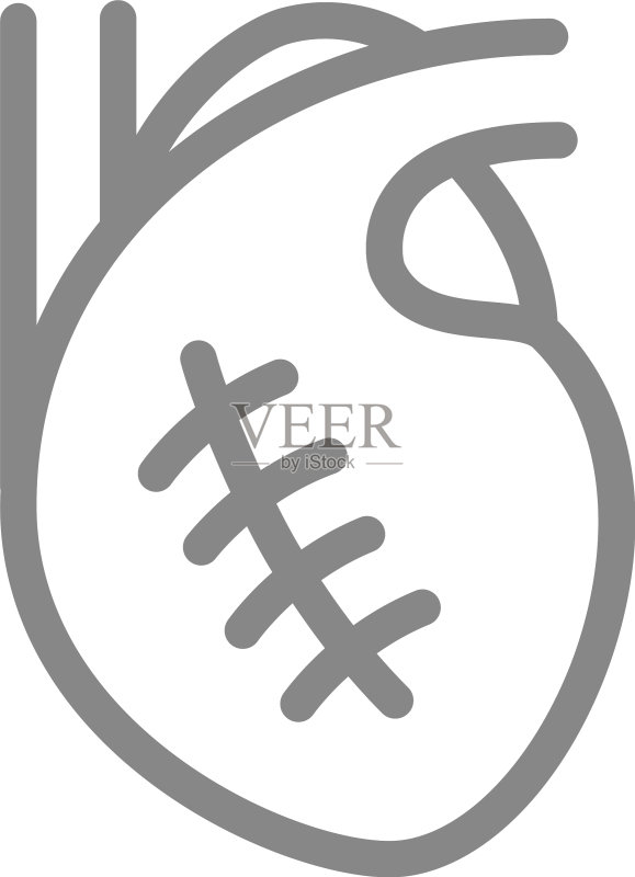 心肌梗死疤痕线图标图标素材