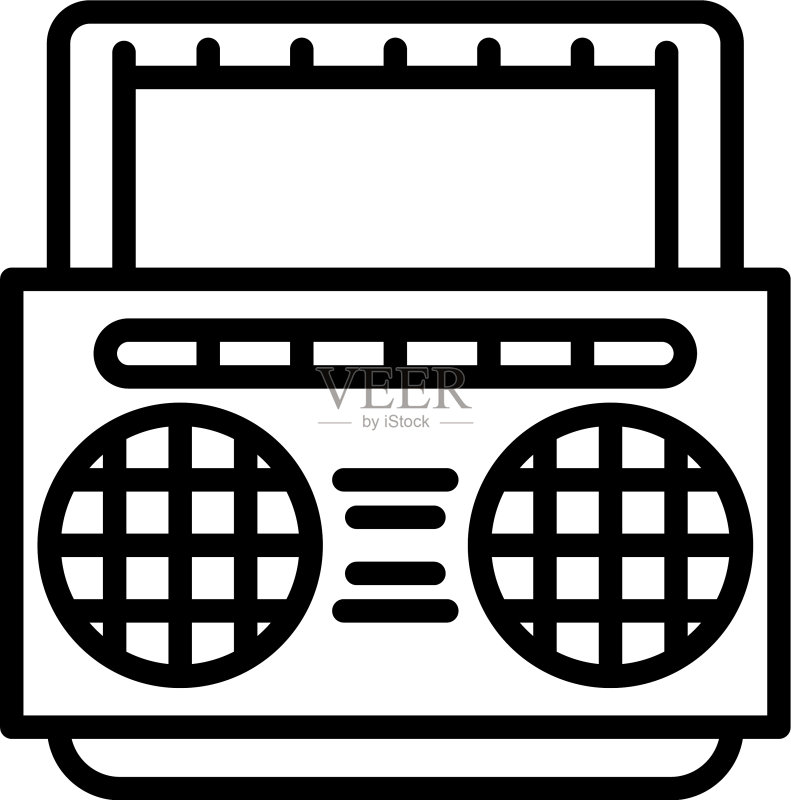 便携式收音机图标轮廓样式图标素材