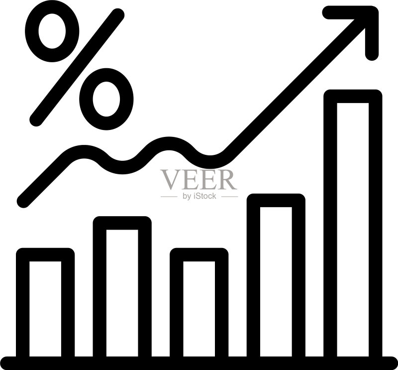 图表金融图标轮廓样式图标素材