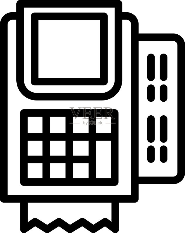 POS终端设备图标轮廓样式图标素材