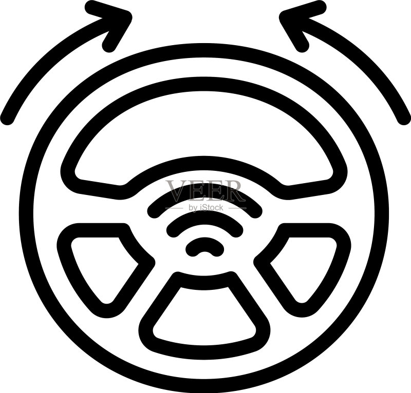 自动驾驶车辆图标轮廓样式图标素材