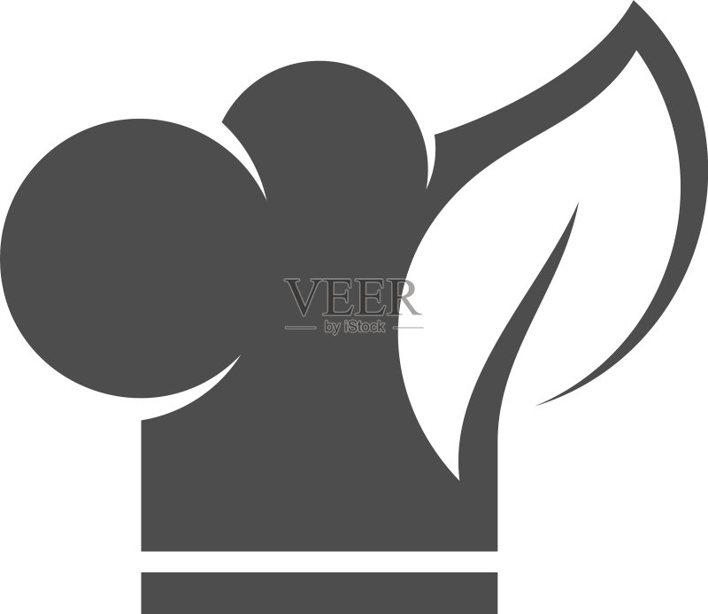 带叶子Logo设计模板的厨师帽图标图标素材