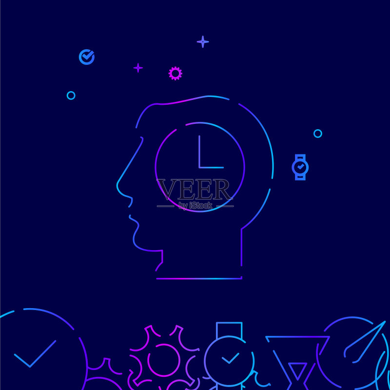时间管理线性图标符号图标素材
