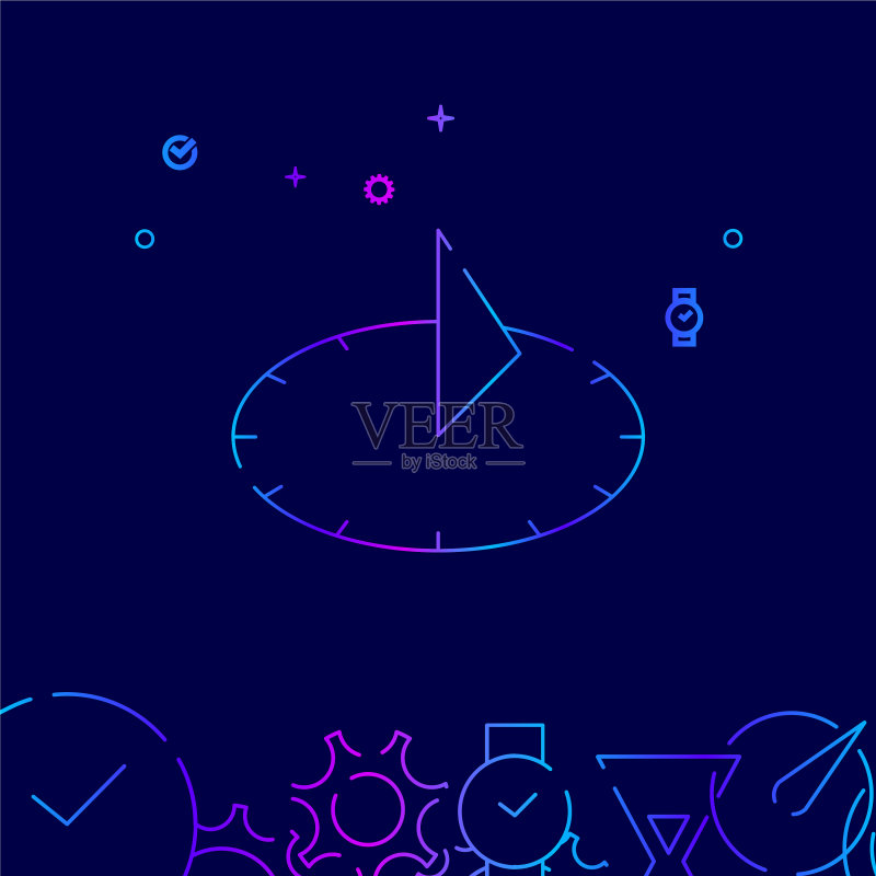 深色背景上的日晷线条图标符号图标素材