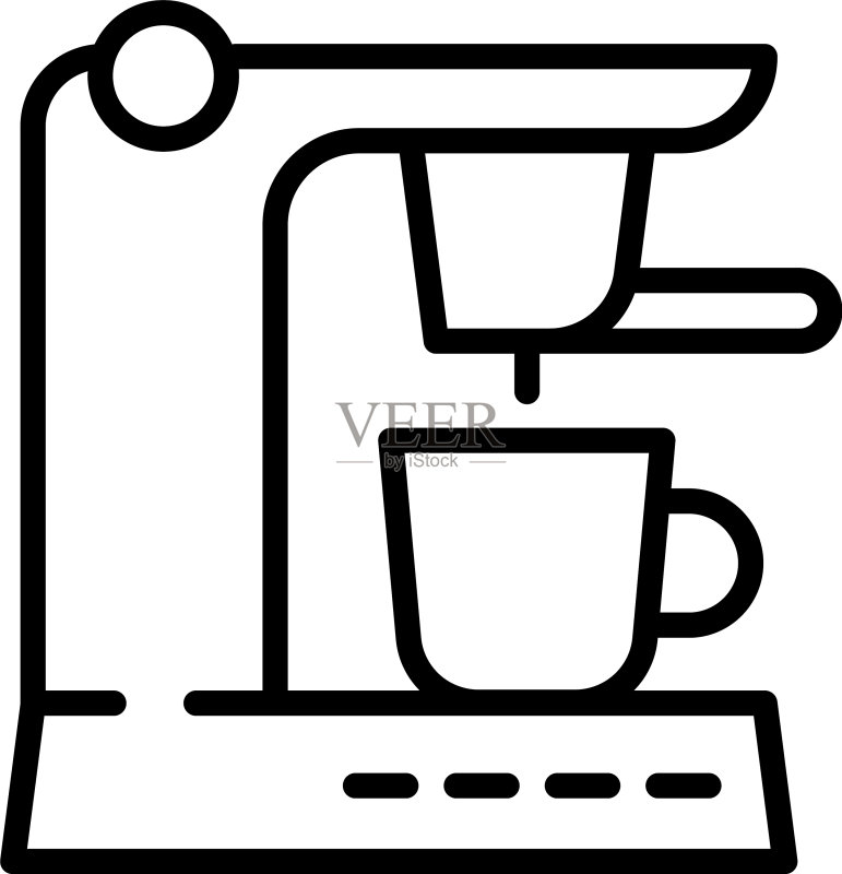 咖啡机图标轮廓样式图标素材