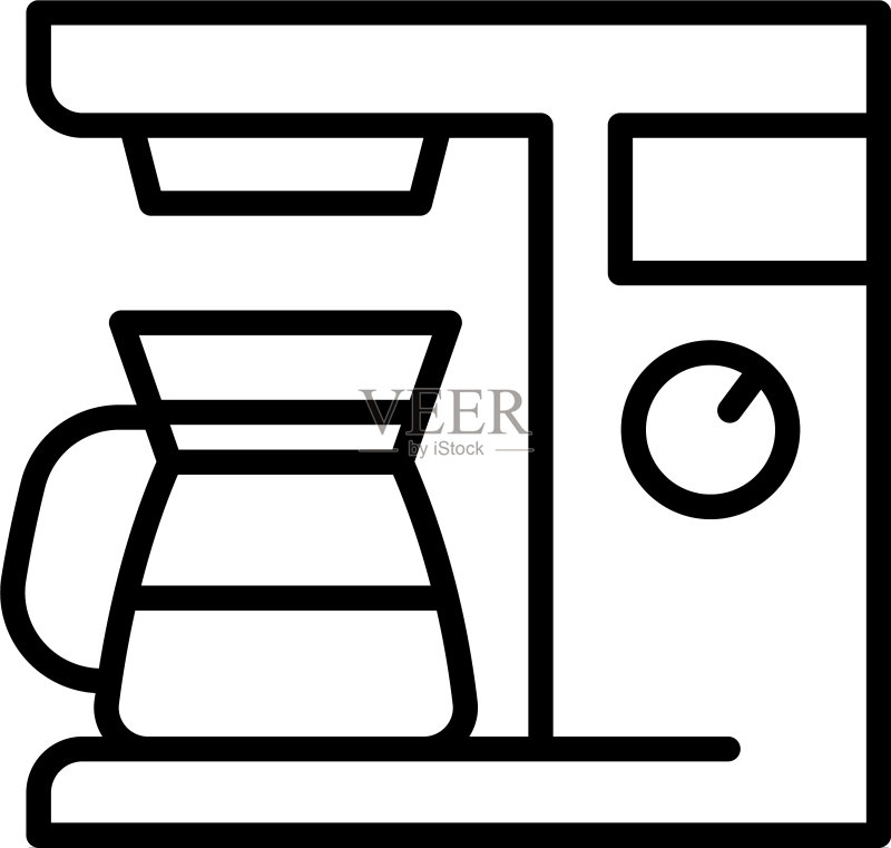家用咖啡机图标轮廓样式图标素材