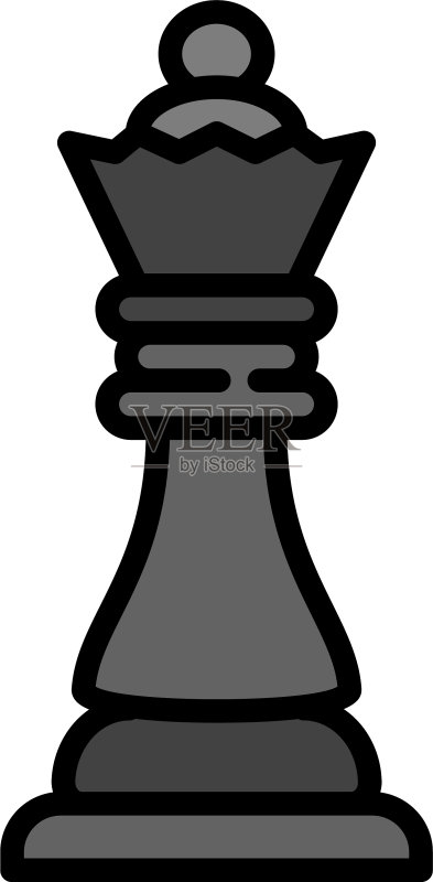 国际象棋皇后图标轮廓样式图标素材